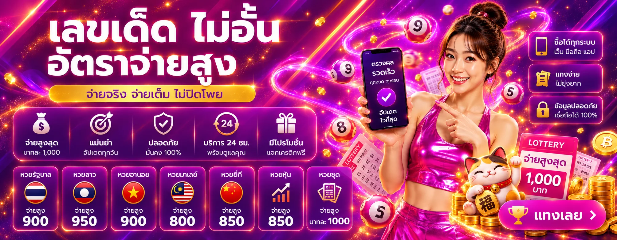 ผลหวย squidgame456 พร้อมลูกบอลและ Lucky Neko